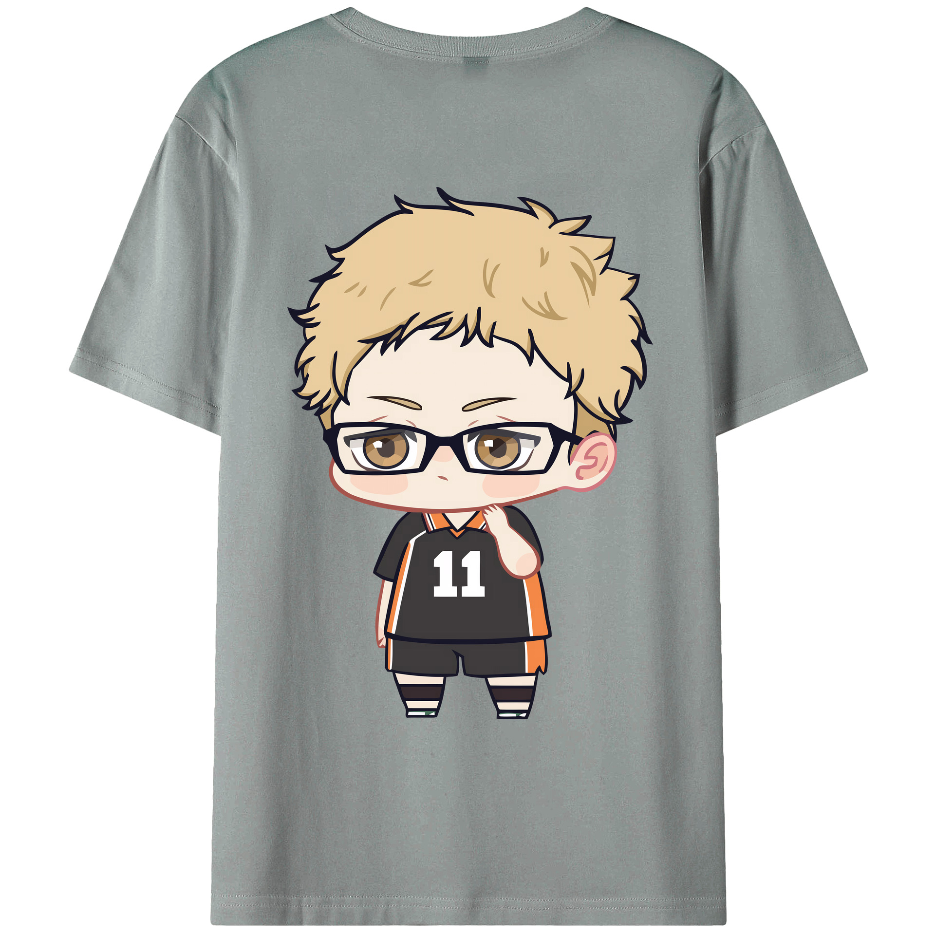 （画像用） ハイキュー!! Haikyu!! 綿100％ メンズ半袖Tシャツ（バックプリント） 通気性